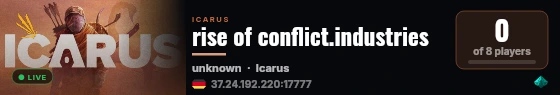 rise of conflict.industries live status badge