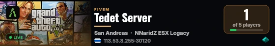 Tedet Server live status badge