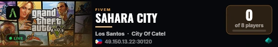SAHARA CITY live status badge