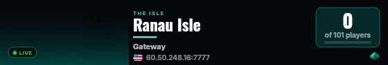 Ranau Isle live status badge