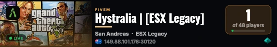 Hystralia | [ESX Legacy] live status badge