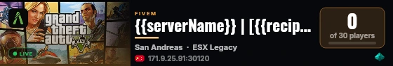 {{serverName}} | [{{recipeName}}] live status badge