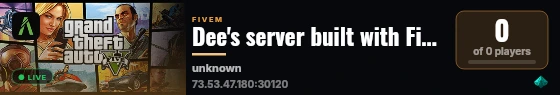 Dee's server built with FiveM Basic Server! live status badge