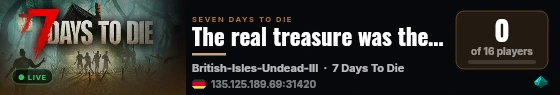 The real treasure was the Zombies we killed along the way live status badge