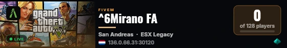 ^6Mirano FA live status badge