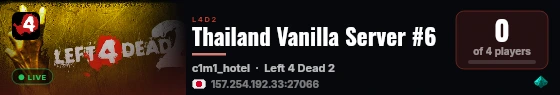 Thailand Vanilla Server #6 live status badge