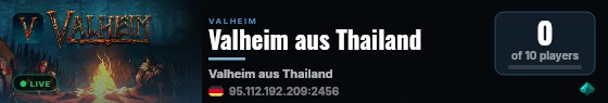 Valheim aus Thailand live status badge