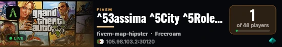 ^53assima ^5City ^5Role ^5Play live status badge