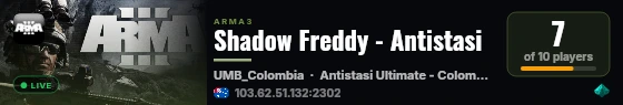 Shadow Freddy - Antistasi live status badge
