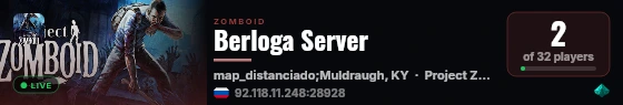 Berloga Server live status badge