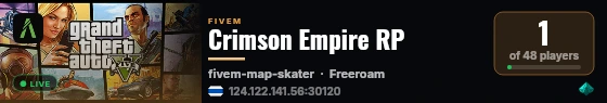Crimson Empire RP live status badge