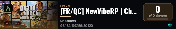 [FR/QC] NewVibeRP | Choisis ton start 🤑 | AFK Farm 🎁 | Imports Concess 🏎️ | Optimisation ⚡ | 🎤discord.gg/newvibe live status badge