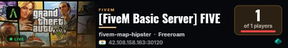 [FiveM Basic Server] FIVE live status badge