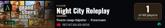 Night City Roleplay live status badge
