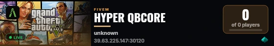 HYPER QBCORE  live status badge