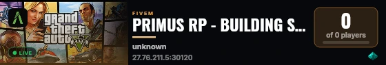 PRIMUS RP - BUILDING SYSTEM live status badge
