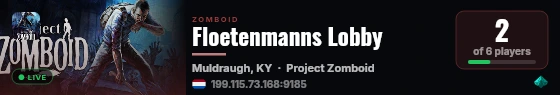 Floetenmanns Lobby live status badge