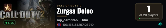 Zurgaa Doloo live status badge