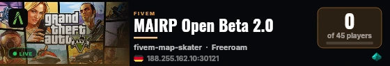 MAIRP Open Beta 2.0 live status badge