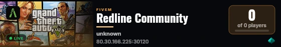 Redline Community live status badge