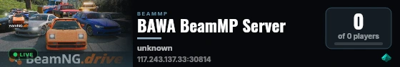 BAWA BeamMP Server live status badge