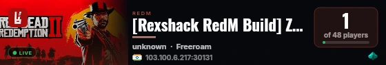 [Rexshack RedM Build] ZOR.dev live status badge