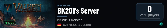 BK201's Server live status badge