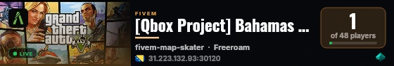 [Qbox Project] Bahamas Roleplay live status badge