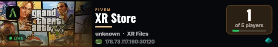 XR Store live status badge