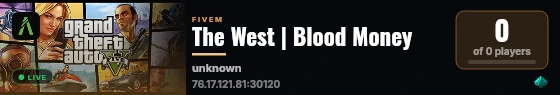 The West | Blood Money live status badge