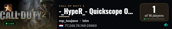 -_HypeR_- Quickscope Only | TOUJANE live status badge