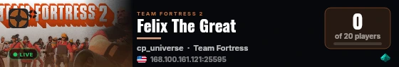 Felix The Great live status badge