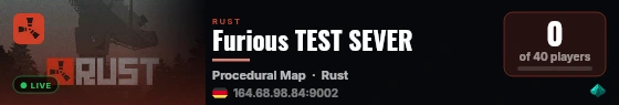Furious TEST SEVER live status badge
