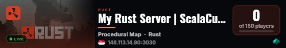 My Rust Server | ScalaCube live status badge
