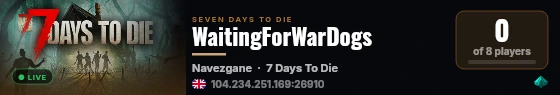 WaitingForWarDogs live status badge