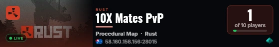 10X Mates PvP live status badge