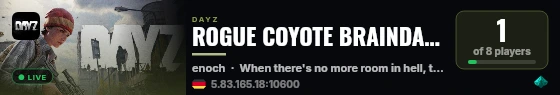 ROGUE COYOTE BRAINDAMAGE live status badge