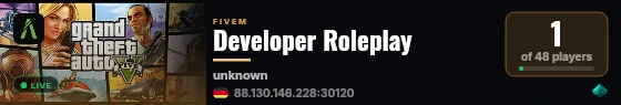 Developer Roleplay live status badge