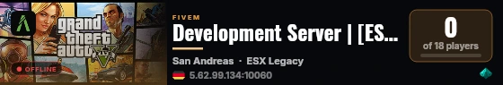Development Server | [ESX Legacy] live status badge