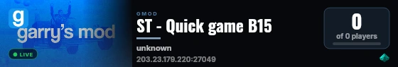 ST - Quick game B15 live status badge