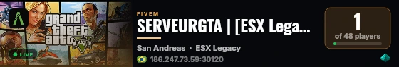 SERVEURGTA | [ESX Legacy] live status badge