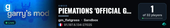 PIEMATIONS 'OFFICIAL GMOD SERVER' live status badge