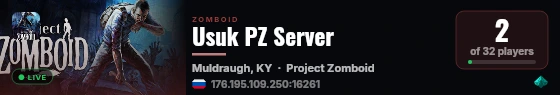 Usuk PZ Server live status badge