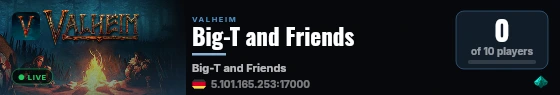 Big-T and Friends live status badge