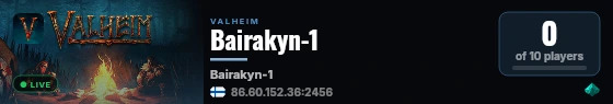 Bairakyn-1 live status badge