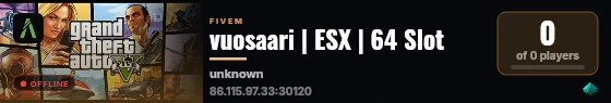 vuosaari | ESX | 64 Slot live status badge