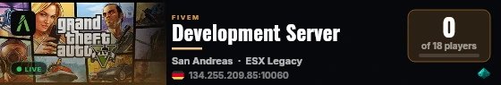 Development Server live status badge