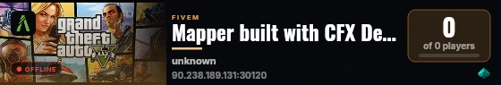 Mapper built with CFX Default FiveM! live status badge