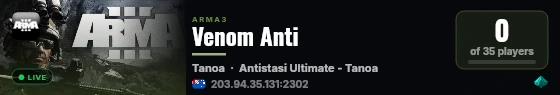 Venom Anti live status badge
