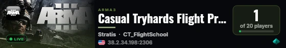 Casual Tryhards Flight Practice live status badge